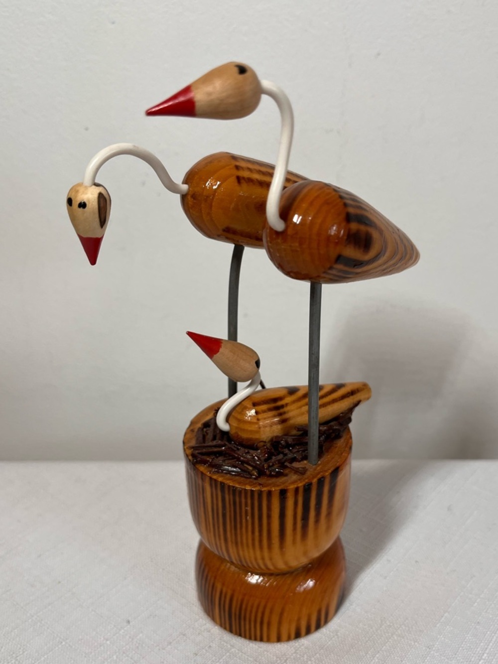 Vintage Seabird Bird Family, Torched Wood Coastal Decor. MCM. Collectible